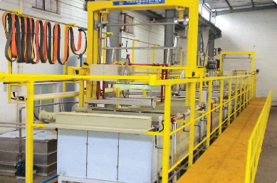 Piston segmanının otomatik üretim hattı, oksidasyon fosfatlama (Mexico Mahler)