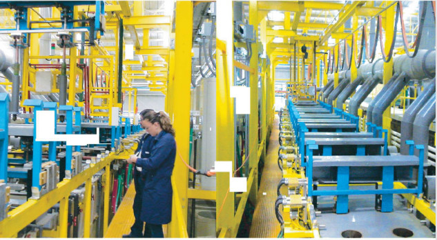 Meksika'nın piston segmanı için otomatik galvanik sert krom üretim hattı Şok emme direği kaplama hattı